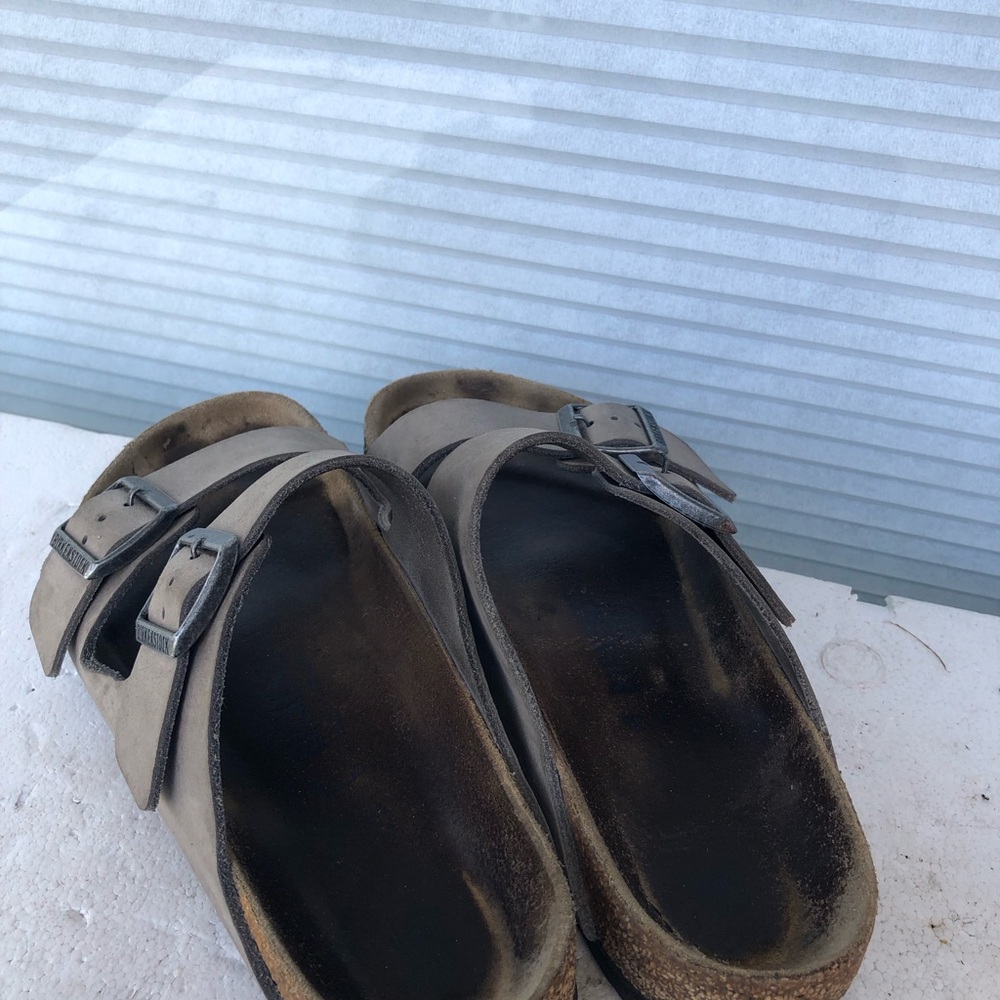 Birkenstock Arizona Two Strap Vegan Sandals Dust Grey Taupe Mens 6Womens 8 - Picture 8 of 15